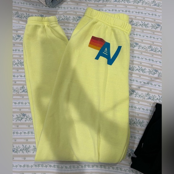 Neon Yellow Aviator Nation Sweatpants - Picture 2 of 2